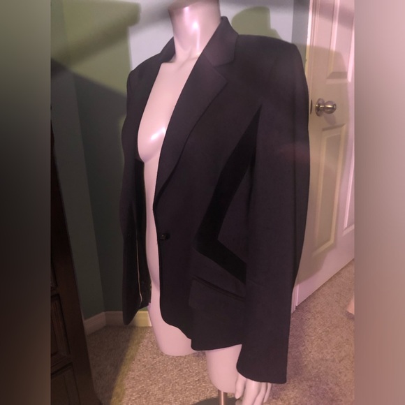 Anne Klein black blazer with geometric black shaping Size 10 - Picture 6 of 12